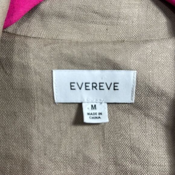 Evereve Linen Blend Double Breasted Blazer Beige Lightweight Modern Workwear - Picture 6 of 12
